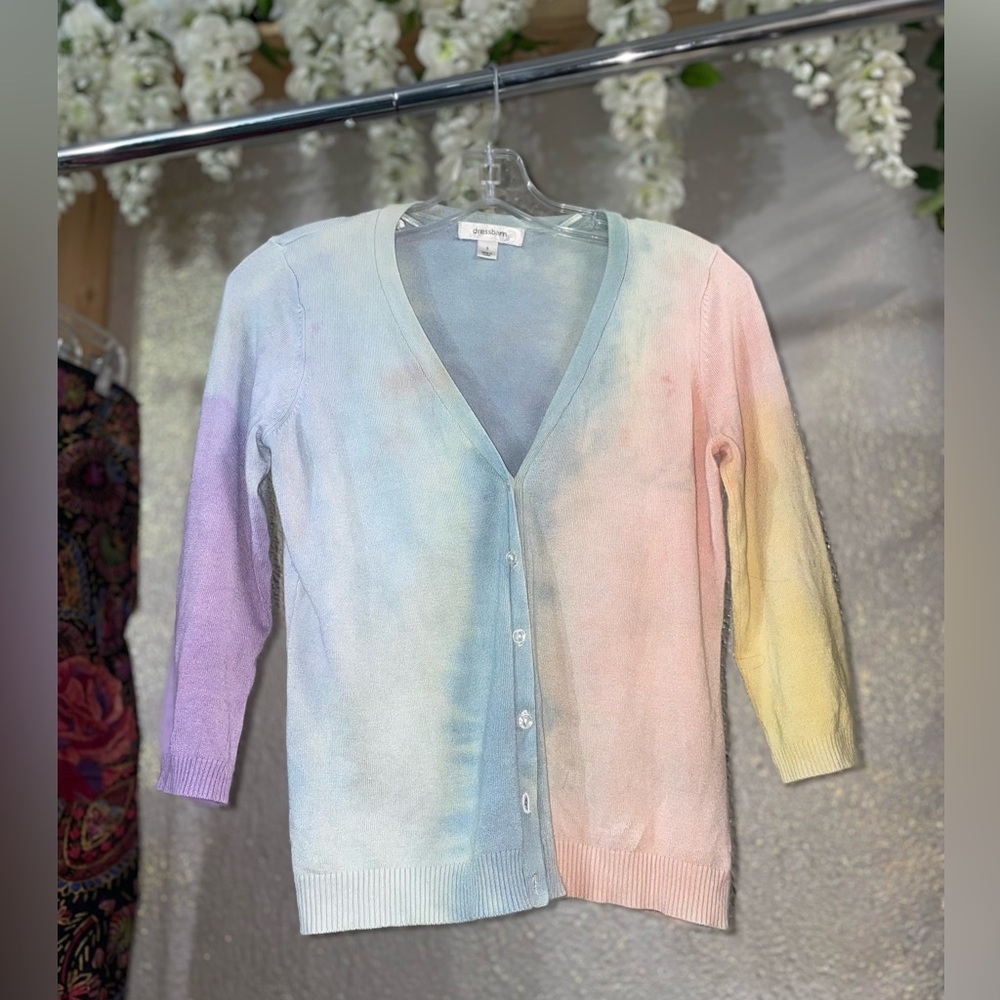 Hand dyed cardigan sweater